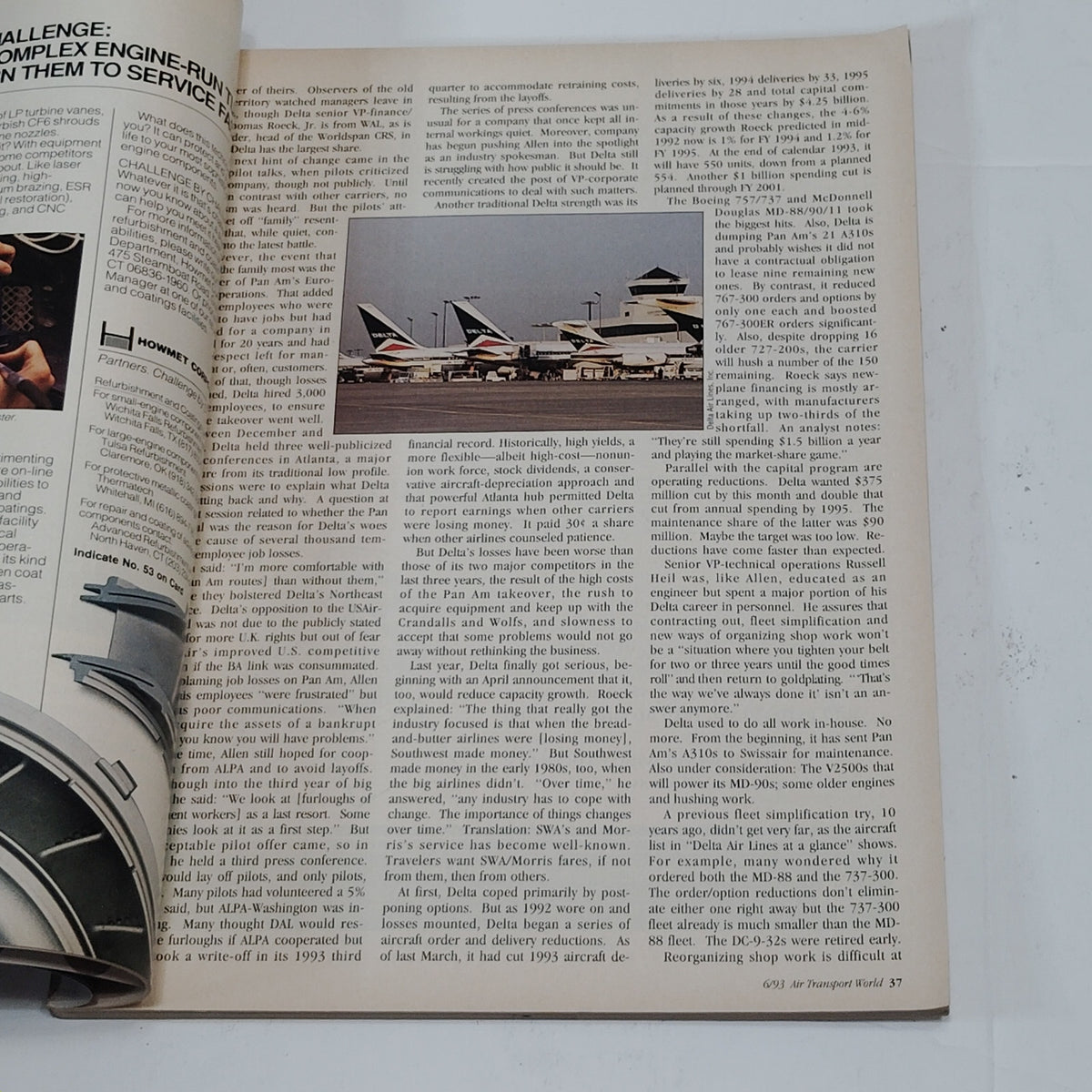 Air Transport World Magazine - June 1993 - Vintage Aviation Publication