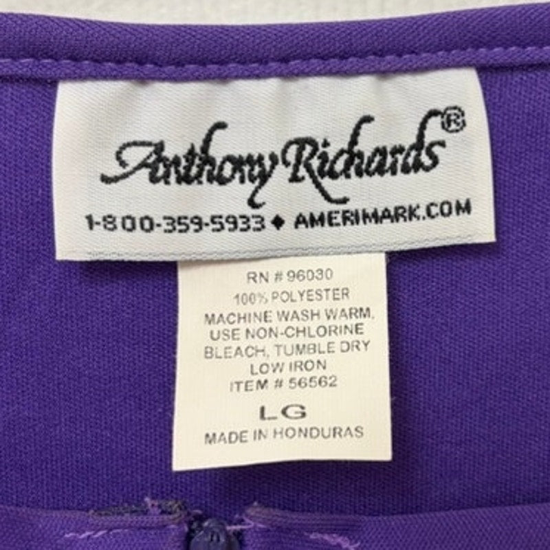 Anthony Richards Purple Red Quarter-Zip Nightgown Lounger Dress Size L