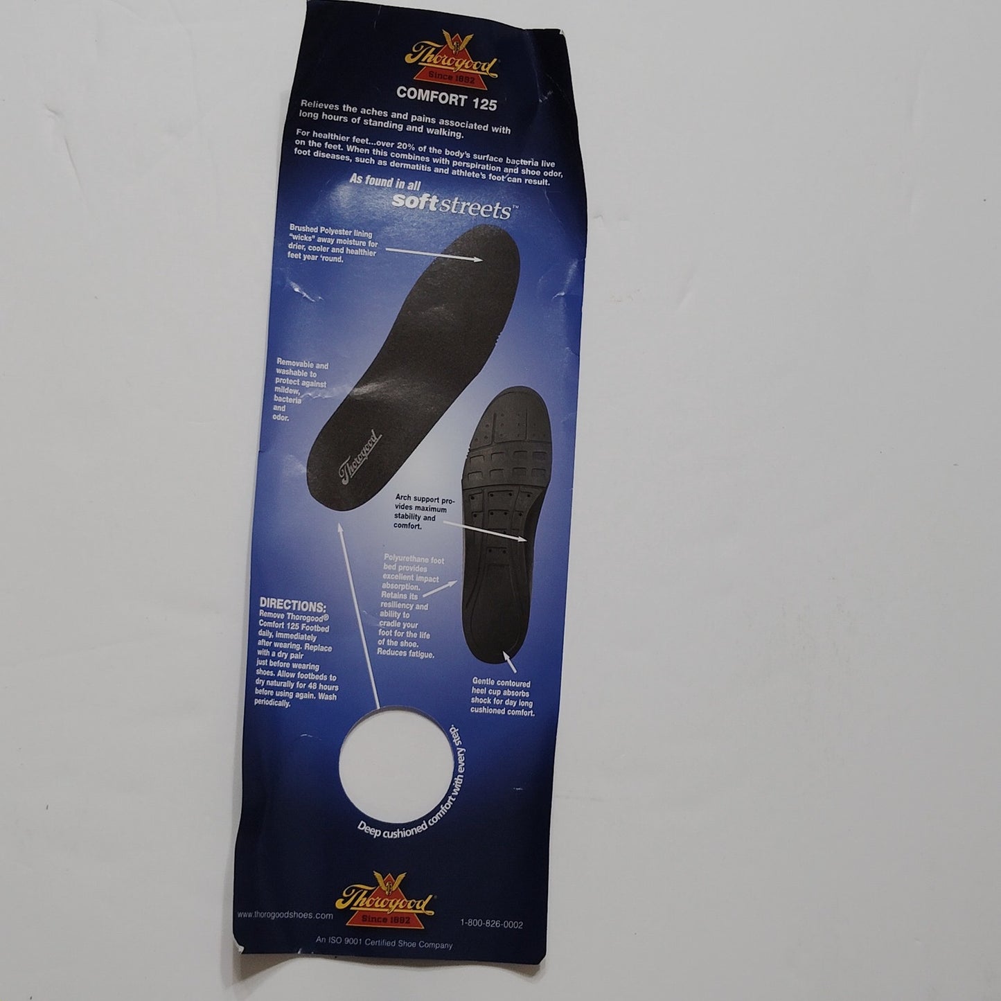 Thorogood Comfort Cup 125 Insoles, SZ 7-8.5, High‑Density Foam Heel Cup USA Made