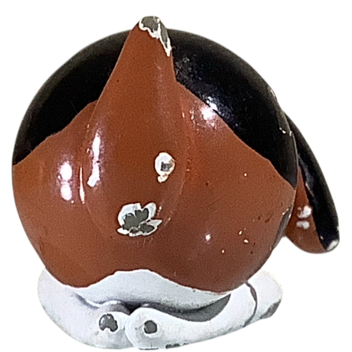 Miniature Glass and Clay Marblies Beagle Dog Figurine 3/4"H x 1-1/2"L