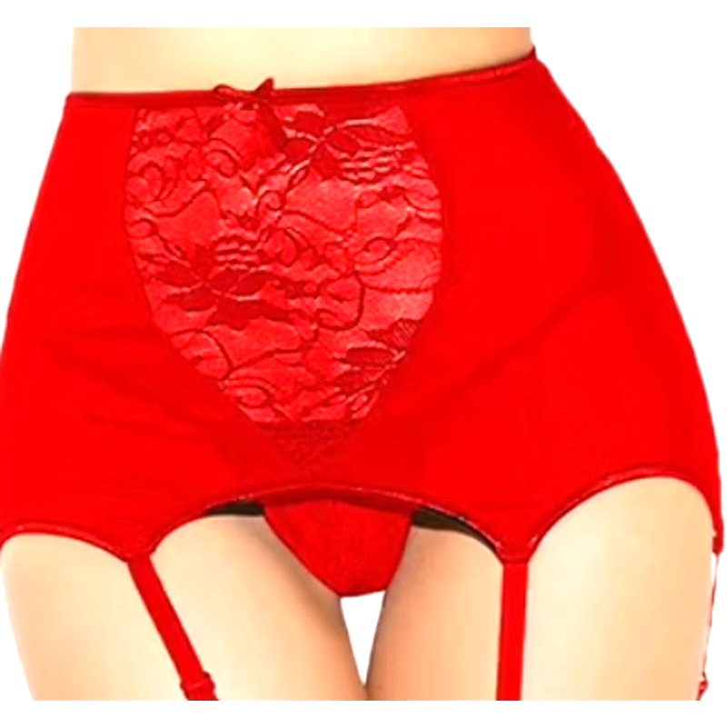 Red Garter Belt and Panty Set XXXL 95% Poly 5% Spandex NEW