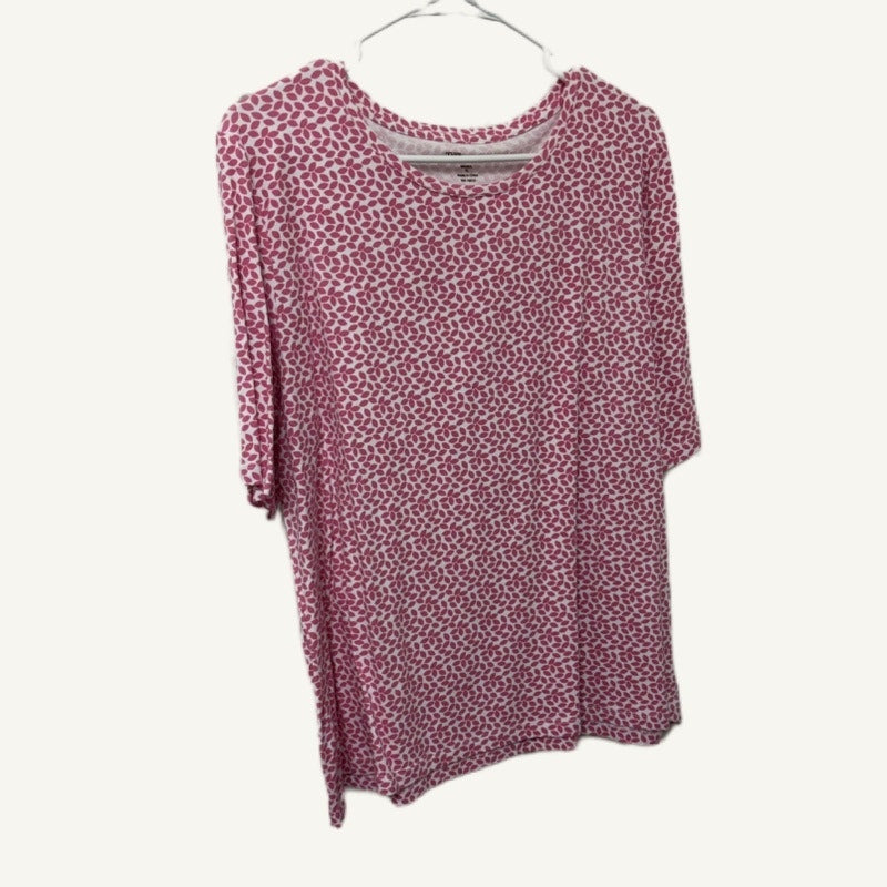 Appleseed's TQC Shop Pink Leaf Print Top XL & Solid Cardigan L 2-Piece Set