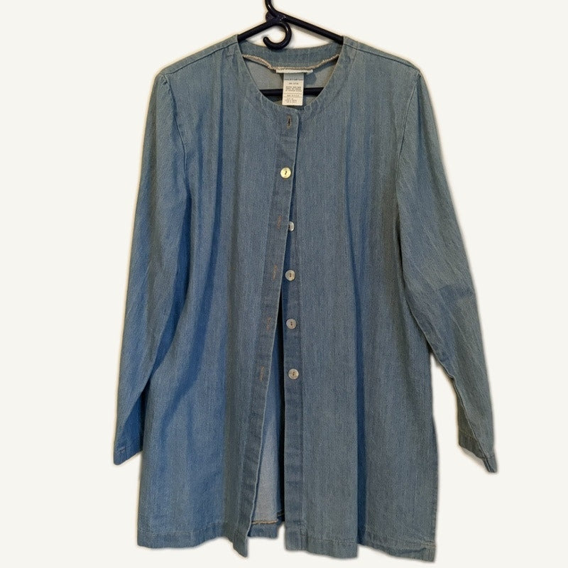 Vintage BFA Classics Willow Ridge 3PC Cotton Denim Set Top Pants Size 16 L