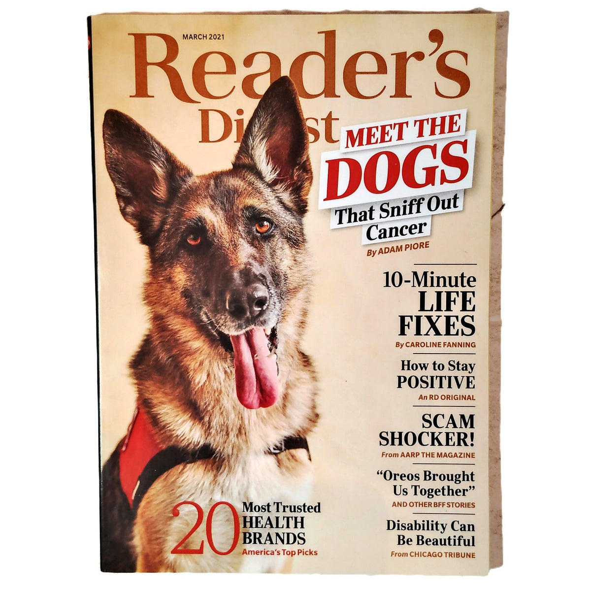 Reader's Digest March 2021 Magazine - Meet the Dogs That Sniff Out Cancer