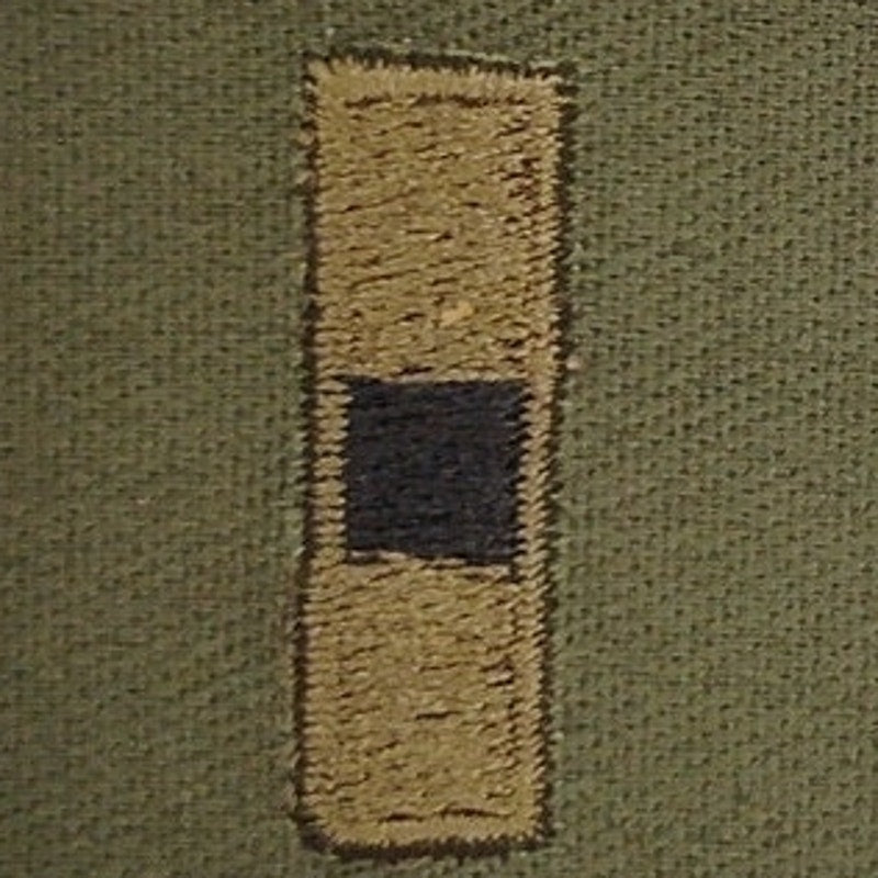 VTG US Army WO1 W‑1 Subdued OD Green Rank Patch Pair Black on ODG Twill – Sew‑On