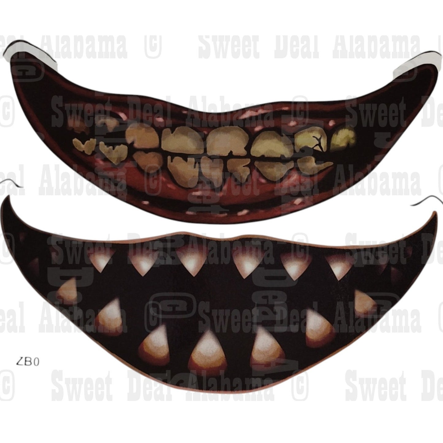 Realistic Big Mouth Tattoos, 12 Sheets, Waterproof, Punk Style