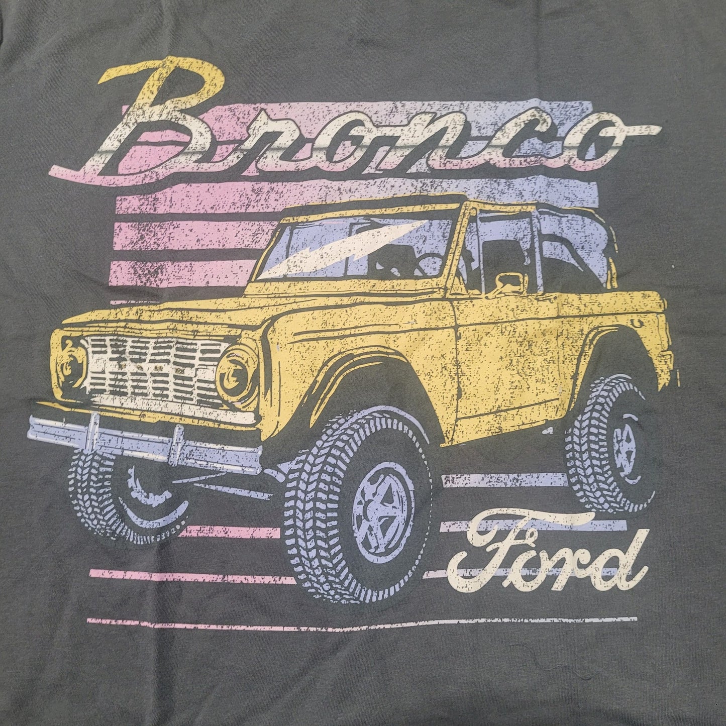 Art Class Girls Oversized Graphic Ford Bronco T‑Shirt, Pastel Retro – Gray – XXL