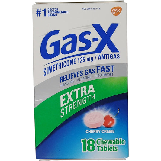 Gas-X Extra Strength – Cherry Crème Chewables – 18 Ct – Exp. 02/2027