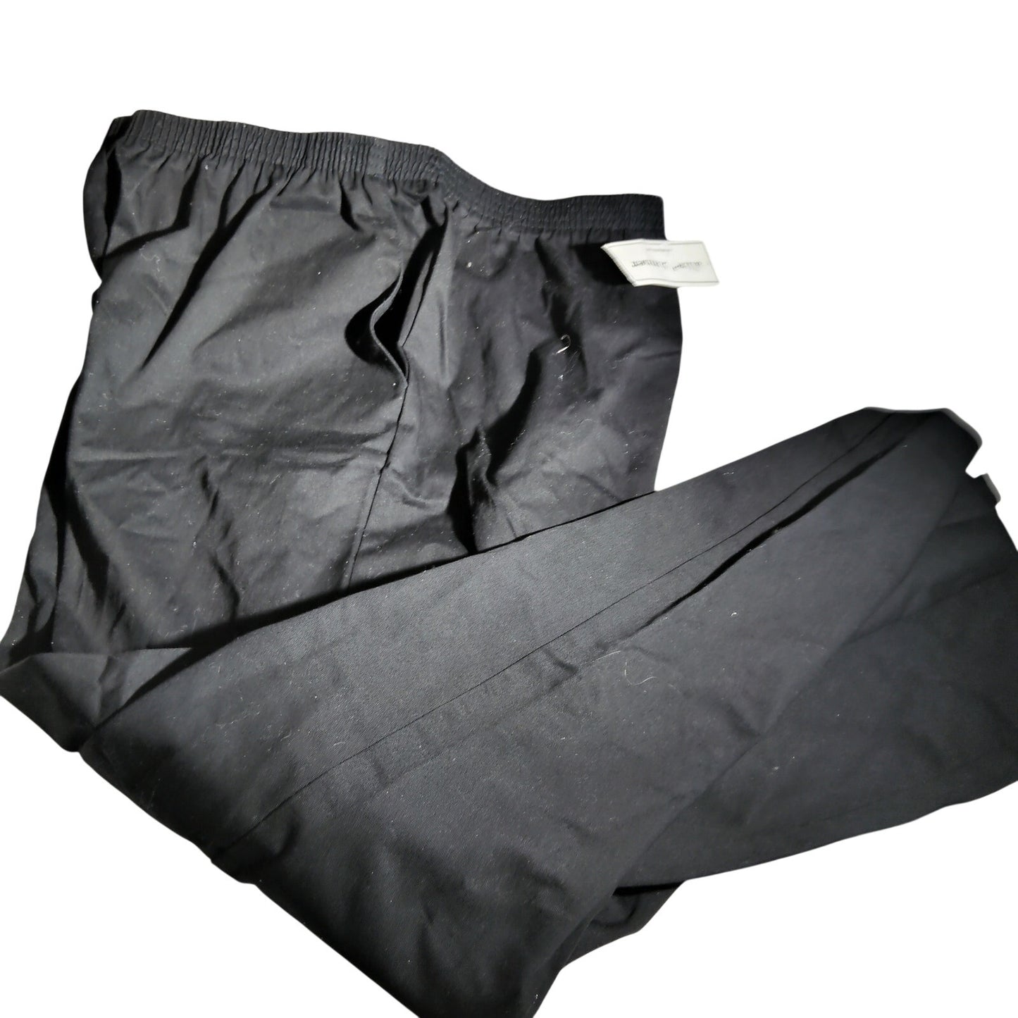 Alfred Dunner Classics PM Black Stretch Pants All Elastic Waist Straight Leg 14