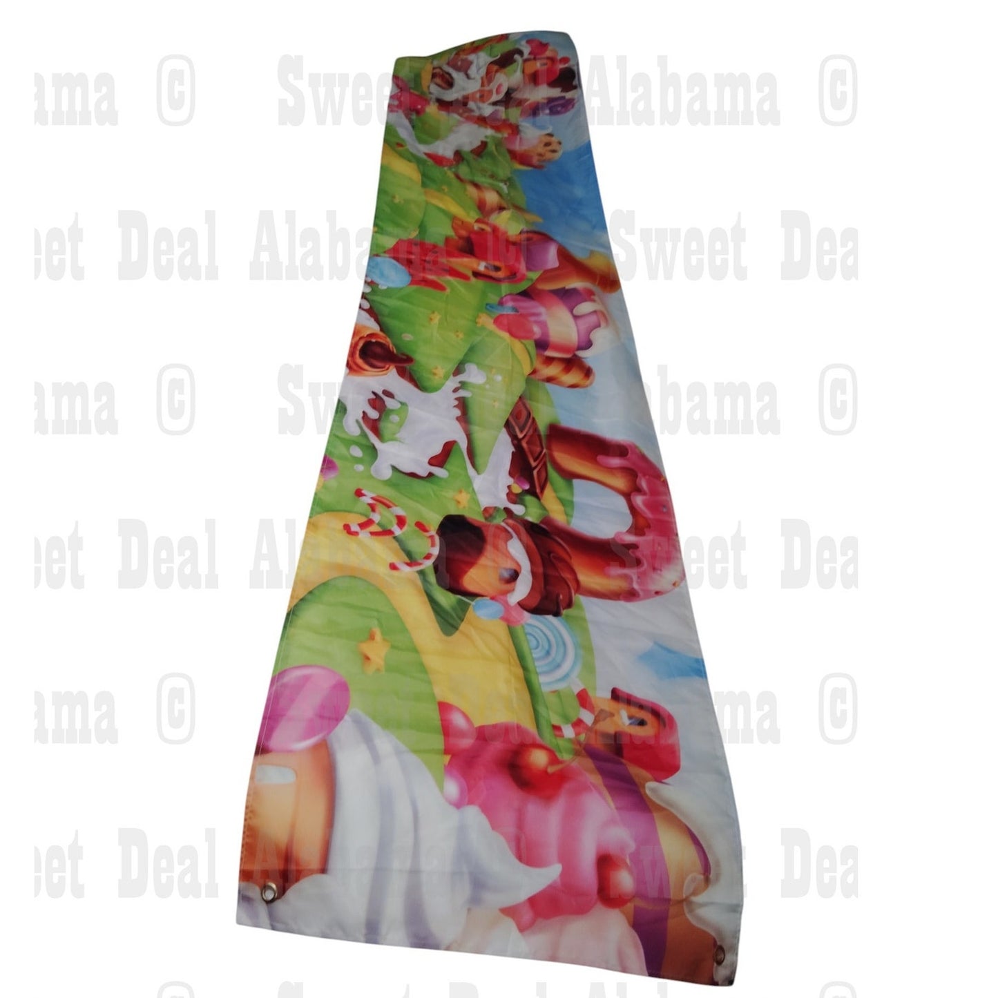 Cartoon Candy Castle Indoor/Outdoor Banner 118” x 20” Candyland Lollipop Rainbow