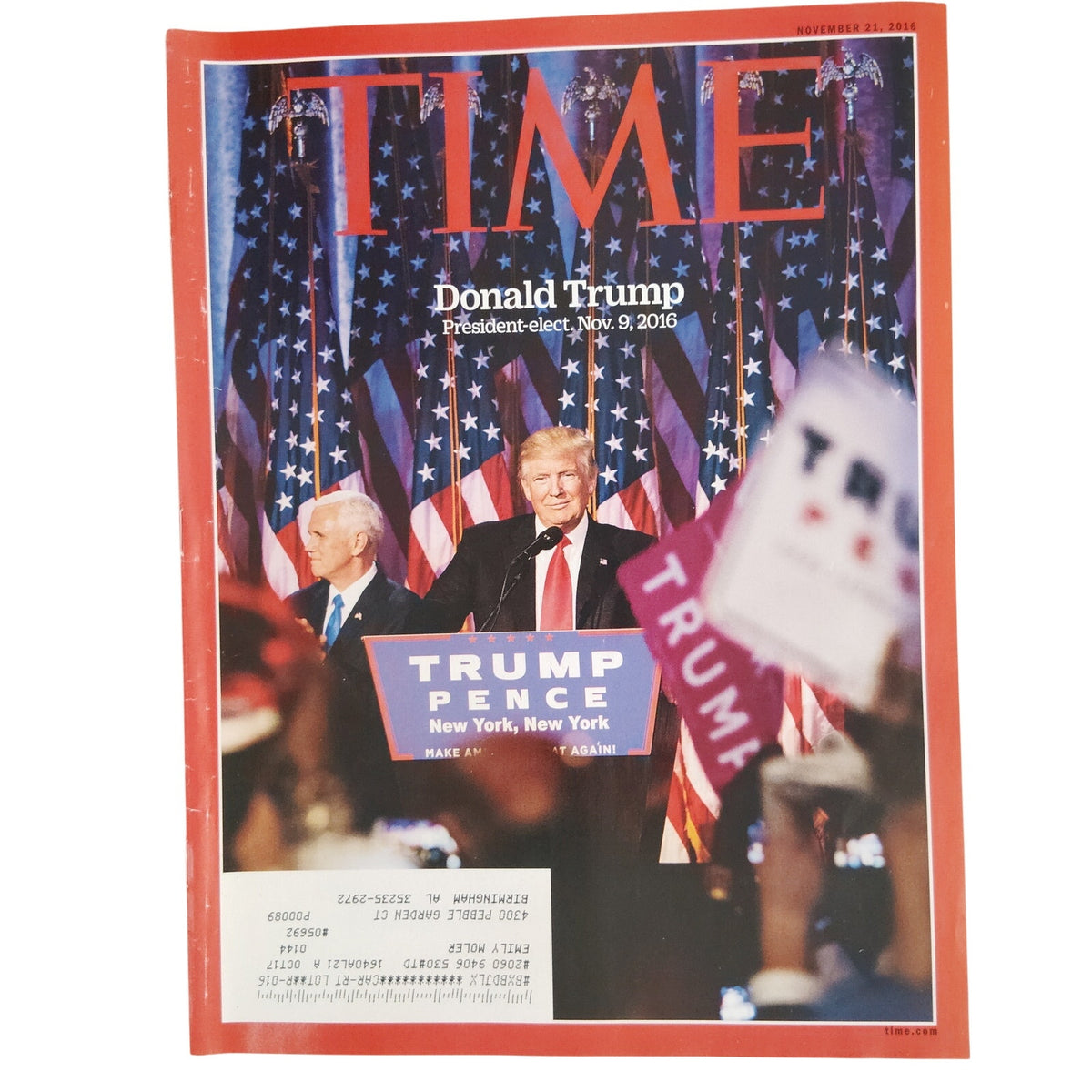 TIME Magazine November 21 2016 Vol 188 Trump President-Elect Election