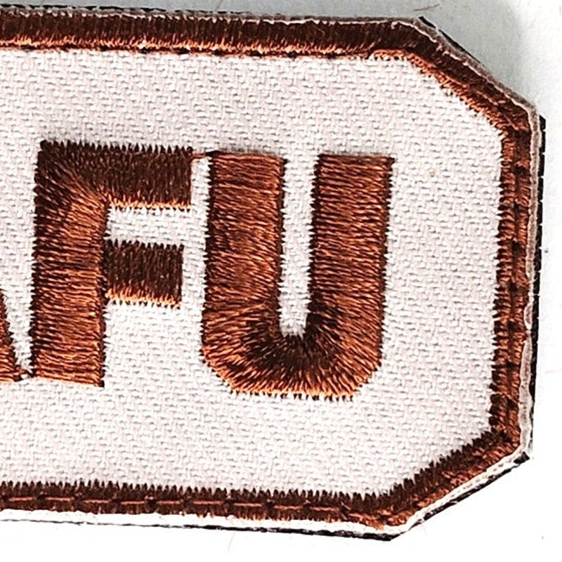 SNAFU Morale Patch Novelty Embroidered Brown on Tan 3" × 1‑1/4" Hook Back