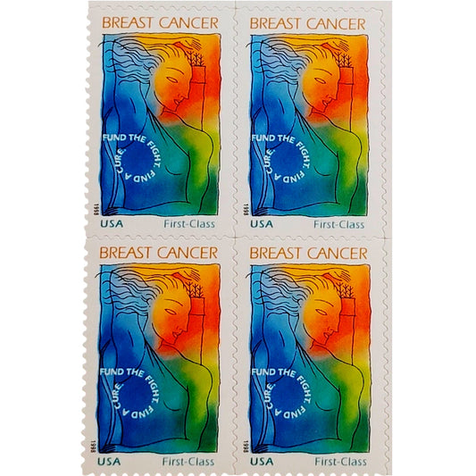 Block of 4 – 1998 USA 32¢ Breast Cancer Research MNH Scott B1 Semipostal