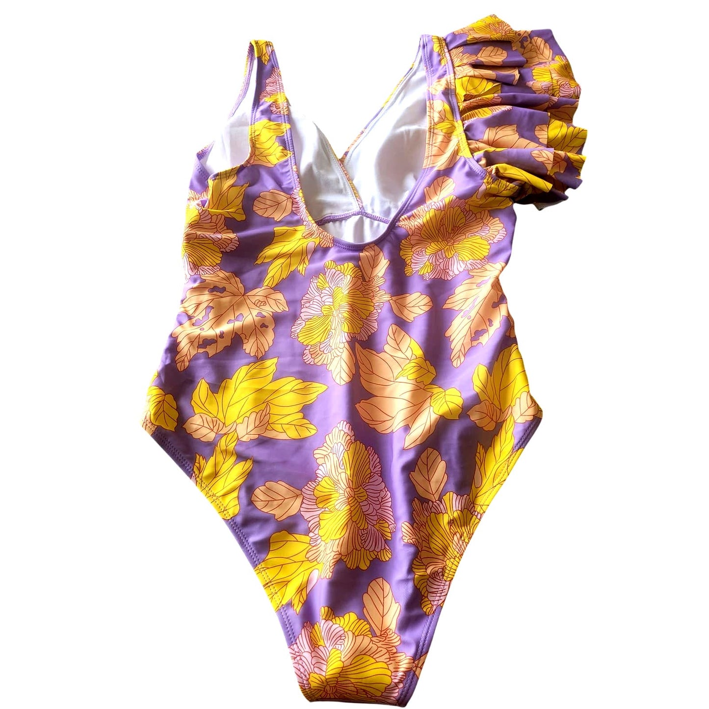 IDOPIP Women's One Piece Swimsuit, Retro Vtg Floral Print Bikini, XL, Monokini