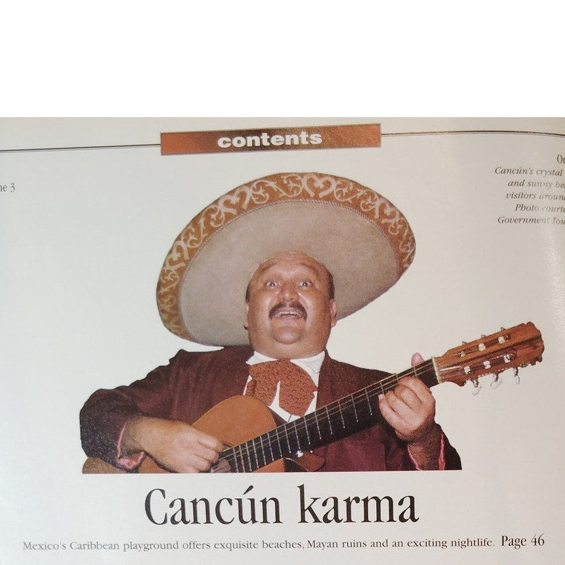 VTG Adventures Magazine May/June 1998 Airline Employee Travel, Cancun, London
