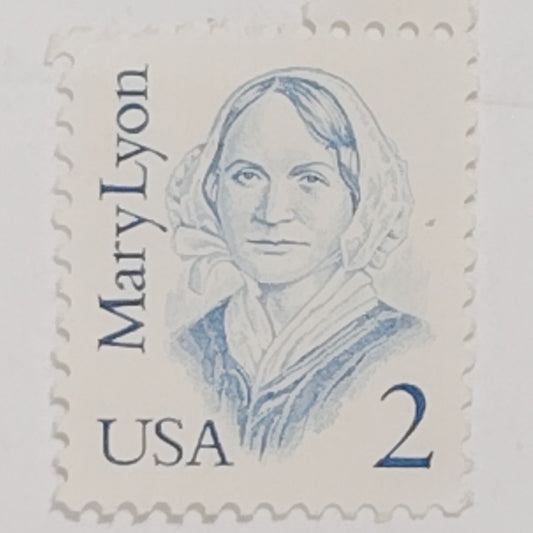 1986 Mary Lyon – 2¢ MNH – Great Americans Series – Gummed Vintage Single