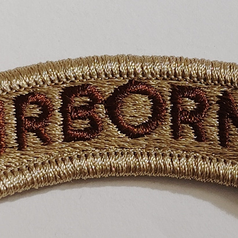 1 Pair U.S. Army Airborne Tabs Desert Tan Sew-On Novelty Patch Set 2‑1/2" × 1"