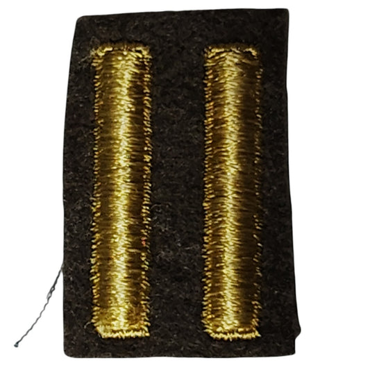 WWII US Army Service Bars 2-Bar Patch Gold Embroidered ODG Wool Sew-On 1.5"x1"