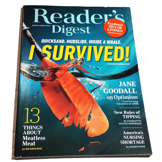 Reader's Digest March/April 2022 I Survived! Jane Goodall Optimism Magazine