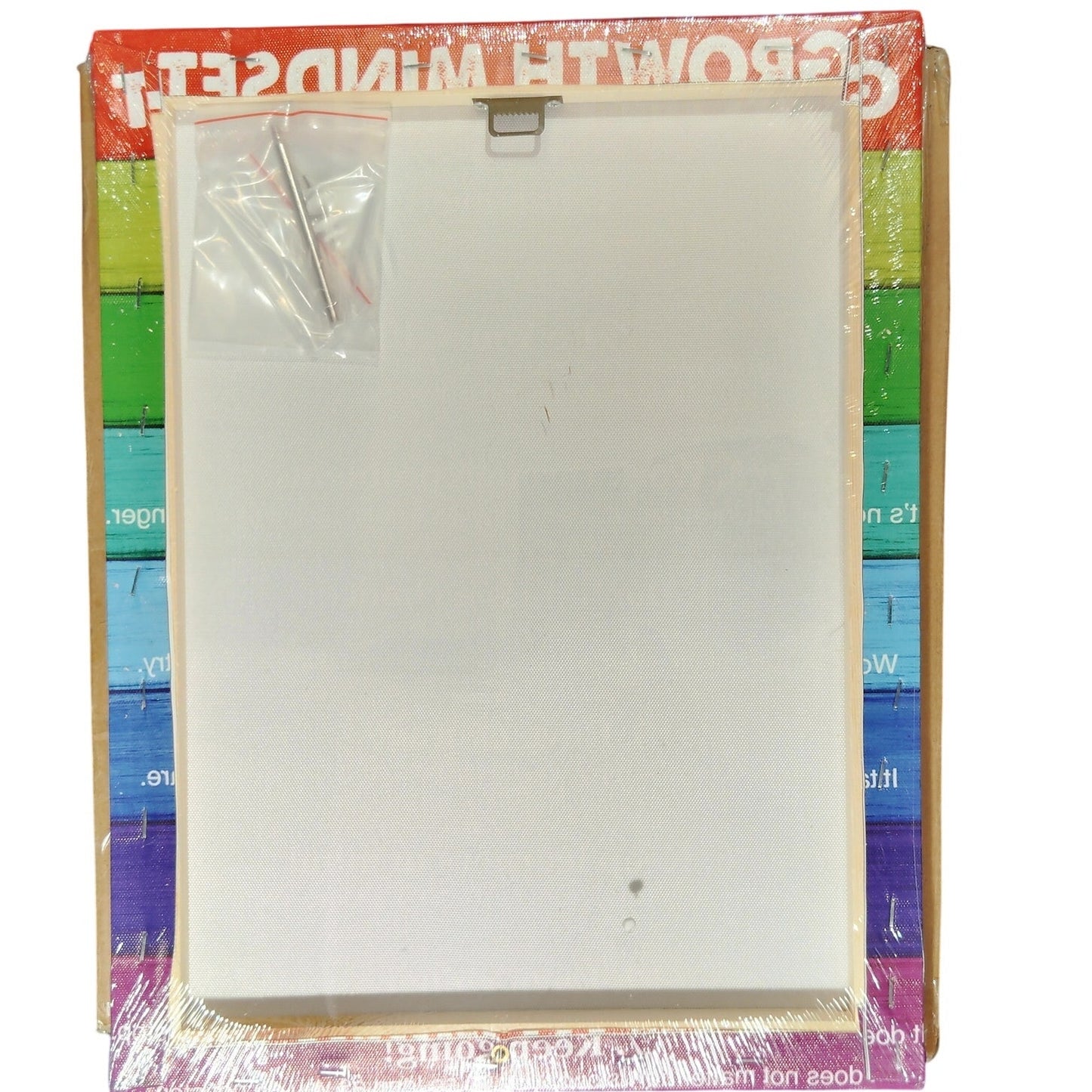 Inspirational Growth Mindset Wooden Canvas Art – Wall Hanging Sign, 11.5" x 15"