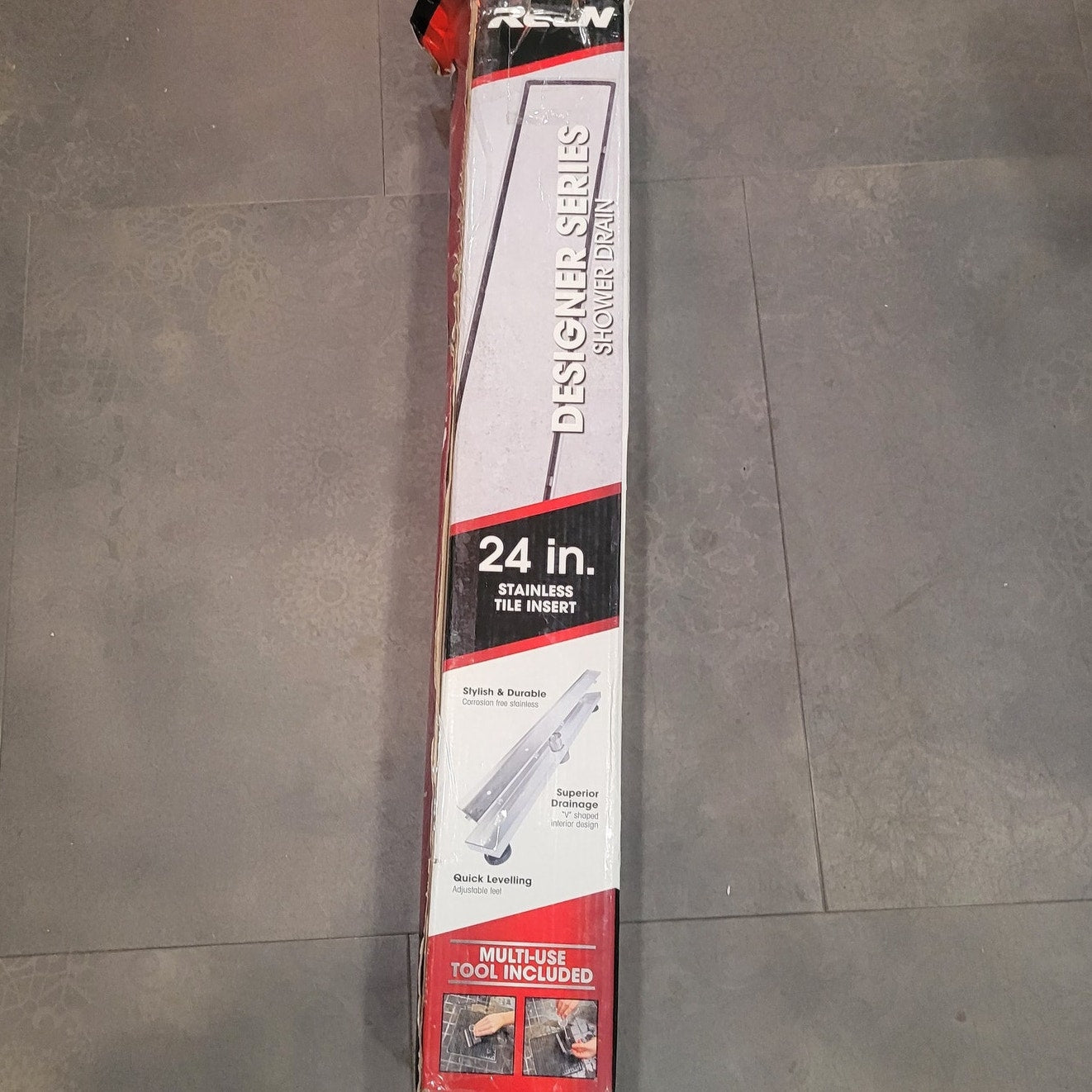 24 in. Stainless Steel Linear Shower Drain with Tile Insert Drain Cover, Silver