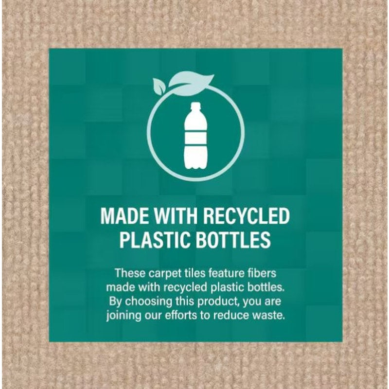 Asheville Rib Beige 18"x18" Peel & Stick Carpet Tile 27 sq ft Model 6067754200