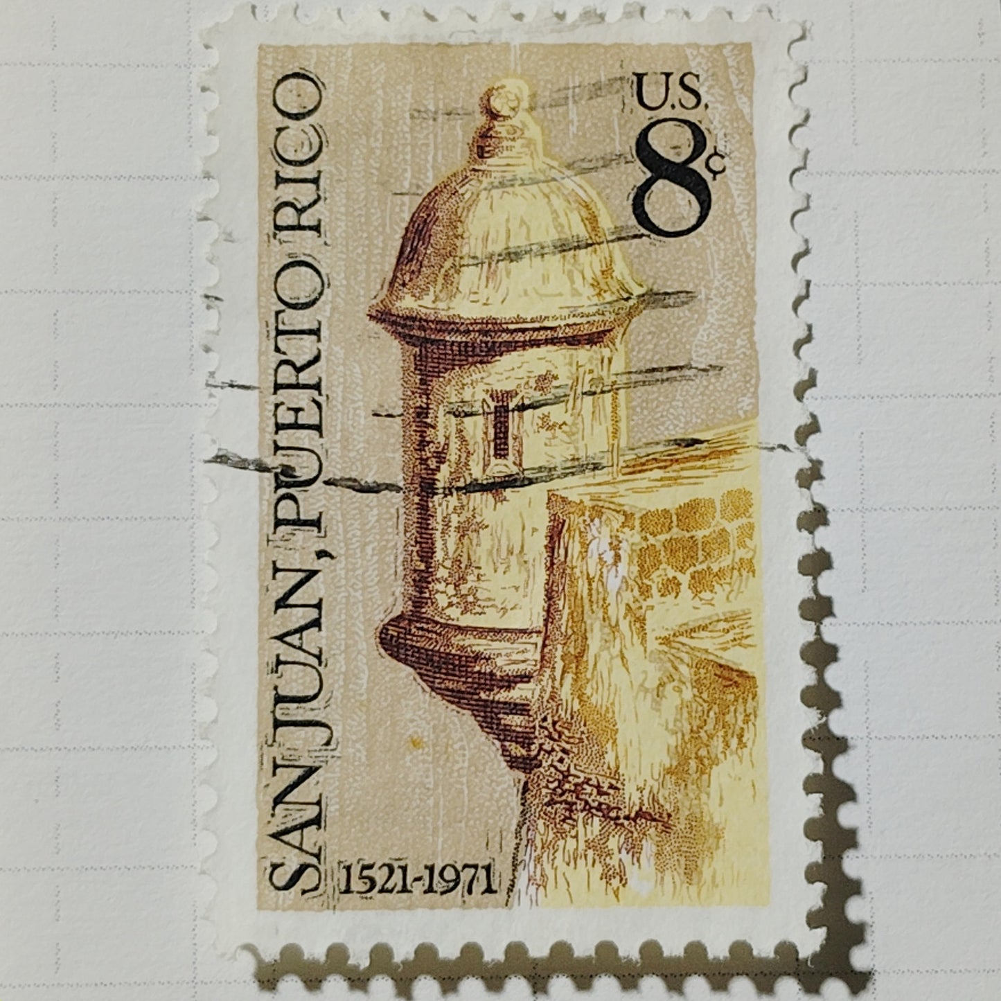 1971 US Postage Stamp Scott #1437 8c San Juan Puerto Rico 450th Anniv Canceled