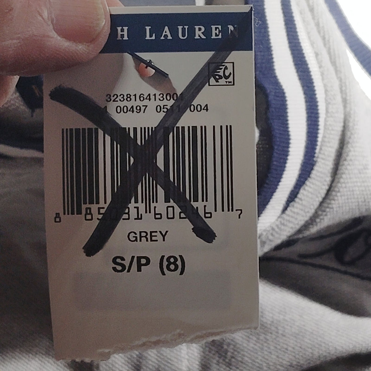 Polo Ralph Lauren Boys Gray Tigers Graphic Baseball Polo Shirt Size 8 Pique