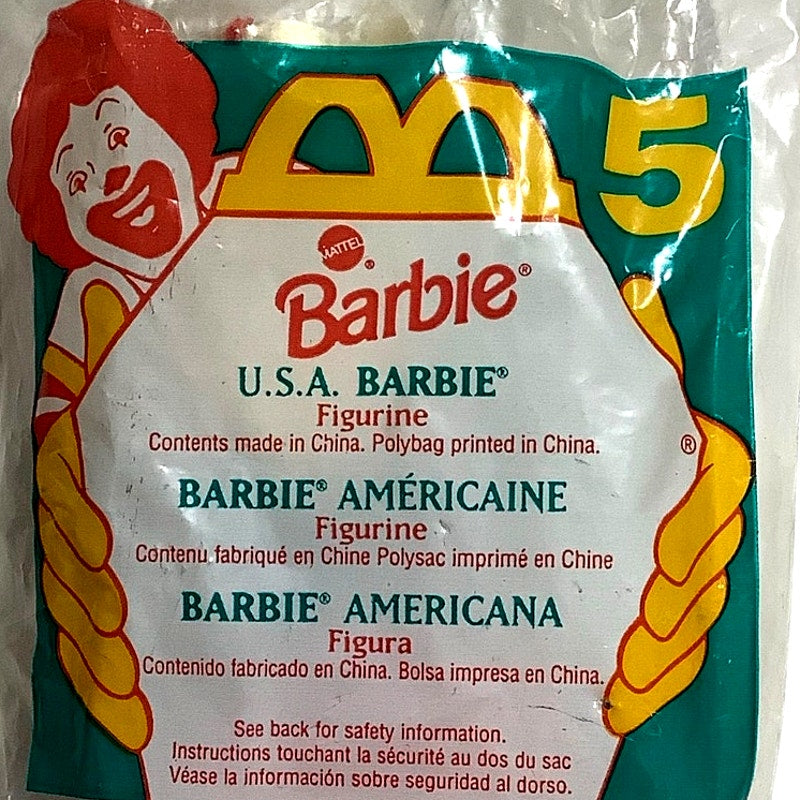 U.S.A. Barbie Collectible Figure, McDonald's 1995 Happy Meal Toy, NIP