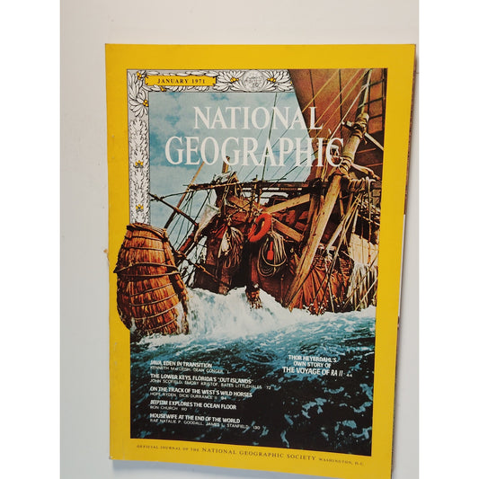 National Geographic Magazine – January 1971, Voyage of Ra II, Wild Horses, Java