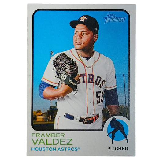 2022 Topps Heritage Framber Valdez 375 Houston Astros Pitcher Baseball VG/EX