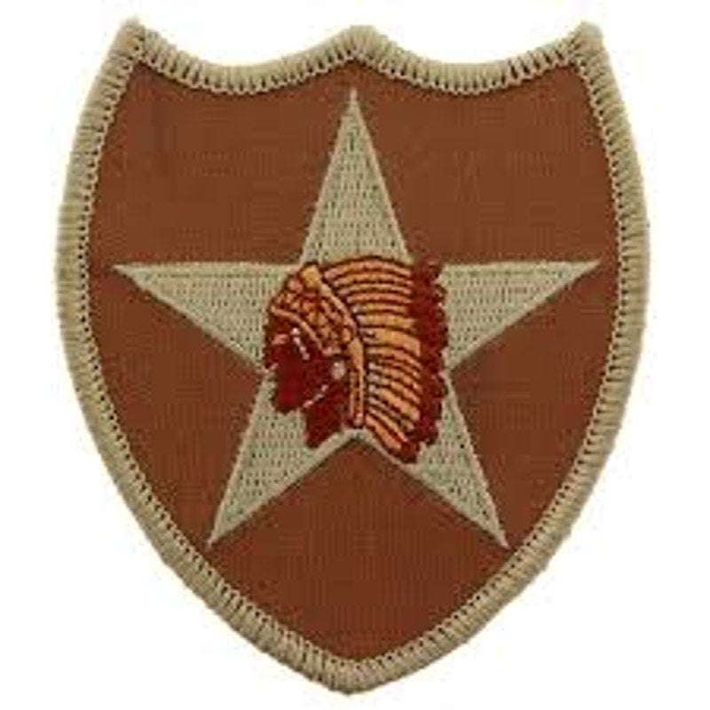 U.S. Army 2nd Infantry Division Patch – Brown/Tan – 3‑1/4" × 2‑7/8"