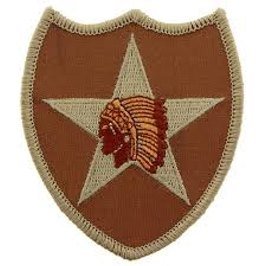 U.S. Army 2nd Infantry Division Patch – Brown/Tan – 3‑1/4" × 2‑7/8"