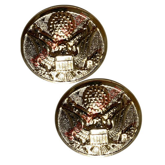 2-PK Brass Buttons w/ Eagle Seal, 7/8"D, Bright Polished Finish