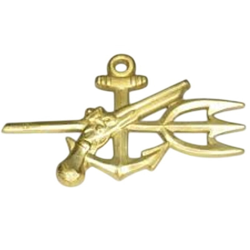 US Navy Underwater Demolition Team (UDT) Gold Officer Badge Hat Lapel Pin 1.25"W