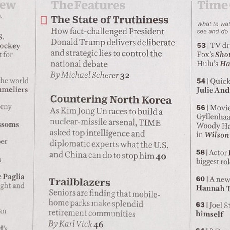 TIME Magazine April 3, 2017 Is Truth Dead? Trump Cover Collectible News