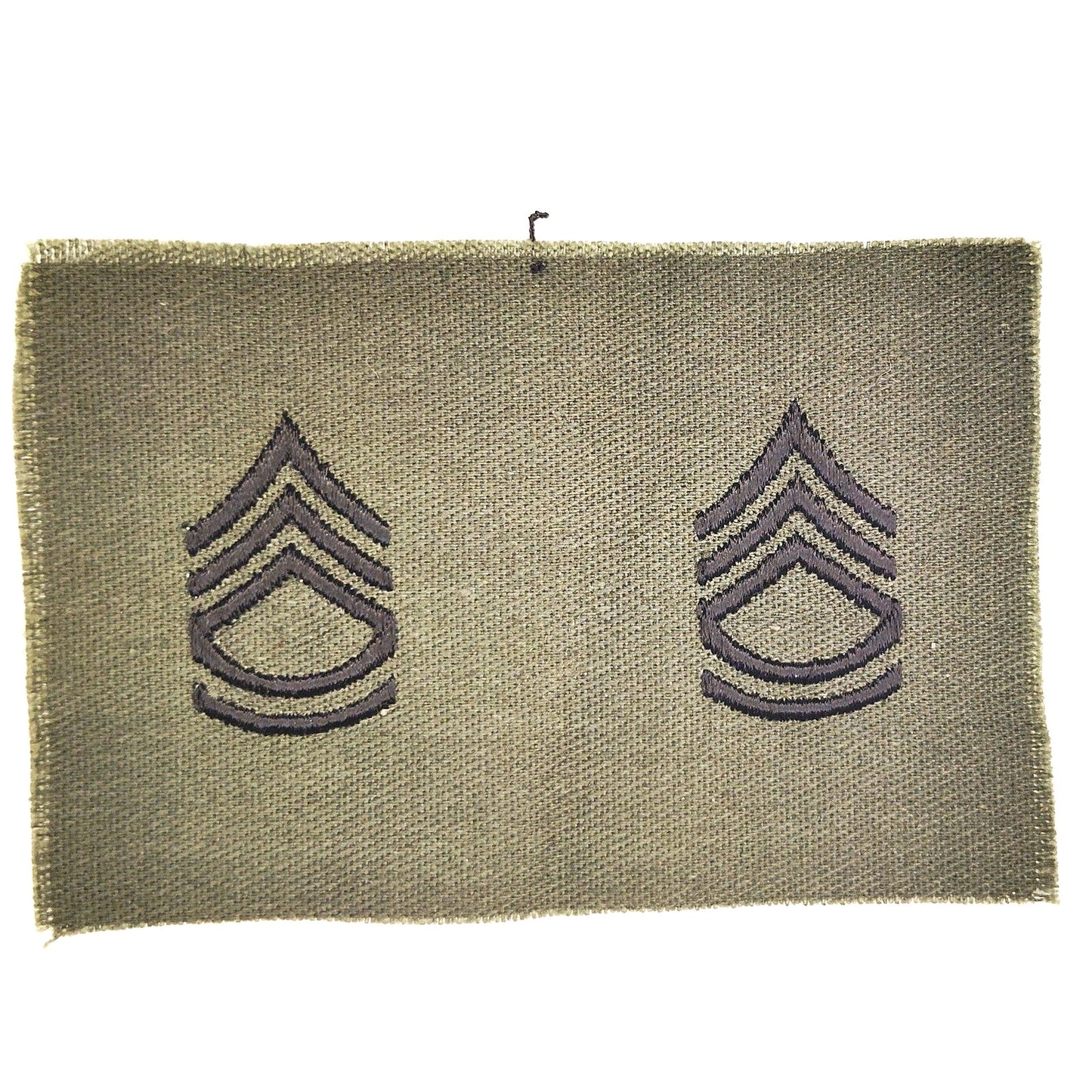 Vintage US Army Staff Sergeant E6 SSG Subdued Cloth Collar Insignia Rank Pair