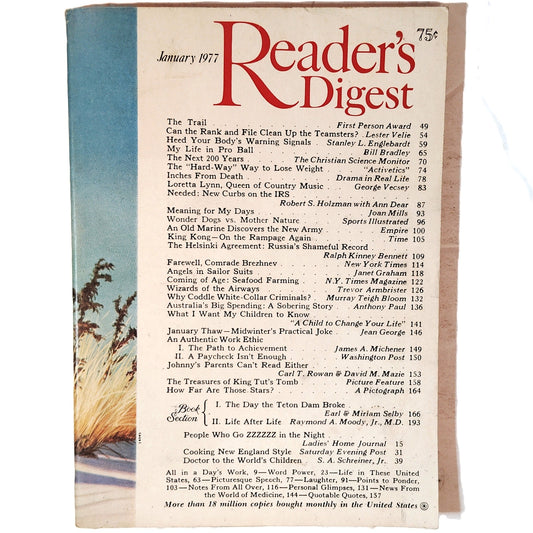 Reader's Digest January 1977 Vol 110 No 657 Vintage Magazine Arthur Singer