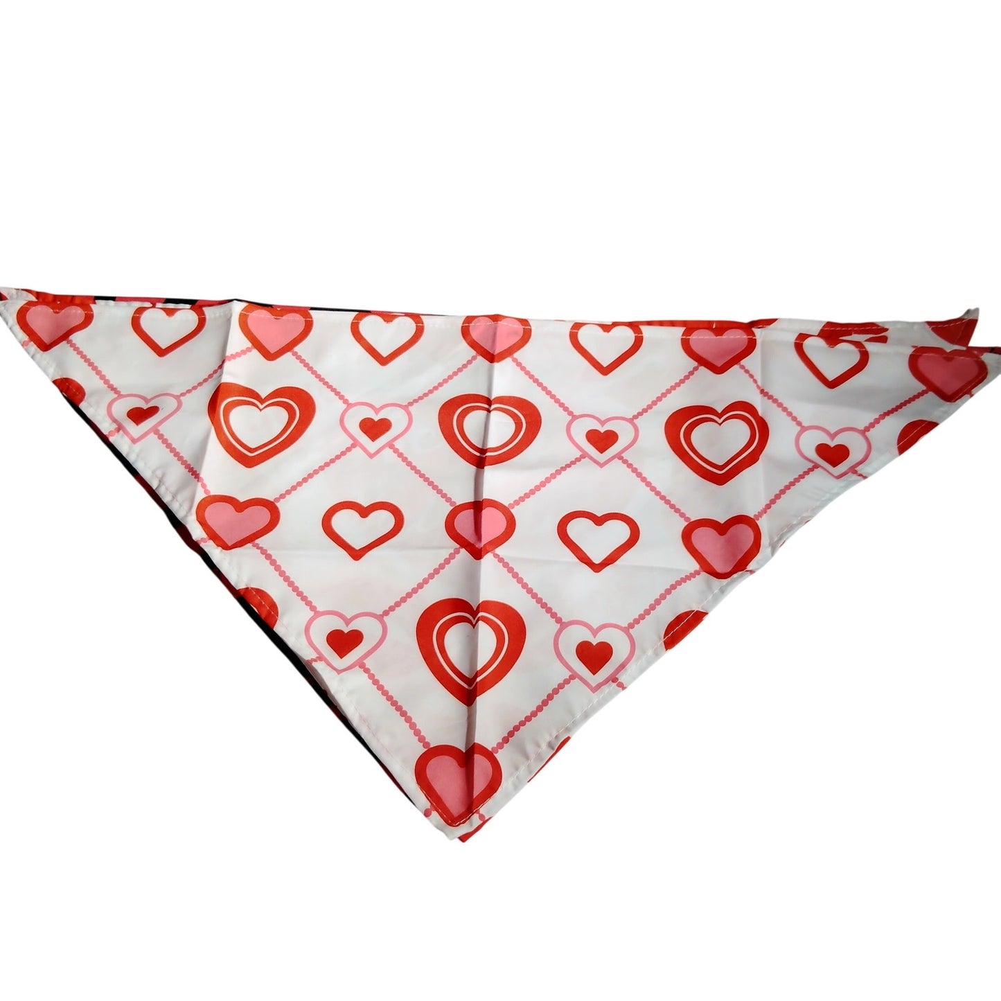 4PK Valentine Dog Bandanas Love Hearts Lips Red White Black L/XL Dogs 25" x 19"