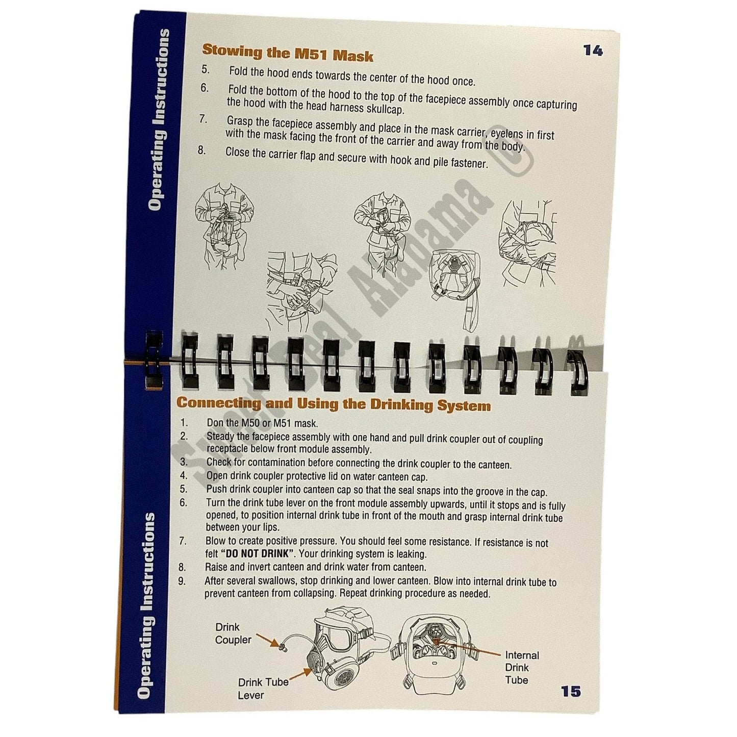 Operator's Manual (Flip Book) for JSGPM M50 and M51 Military Mask
