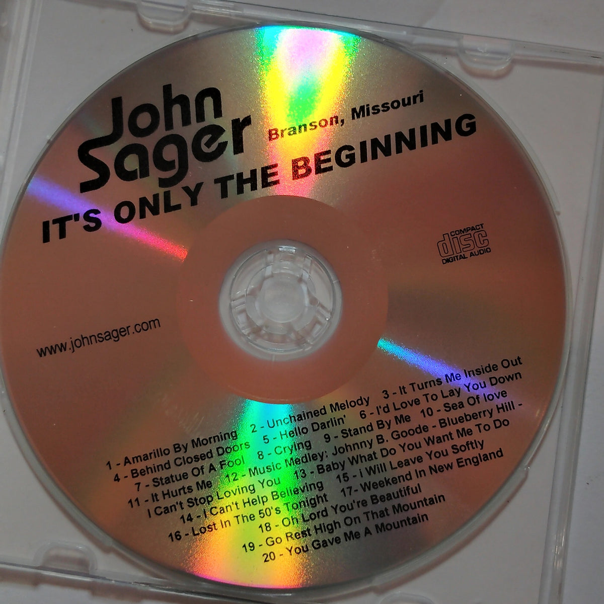 John Sager “It’s Only The Beginning” Rare 20‑Track Branson CD, EUC