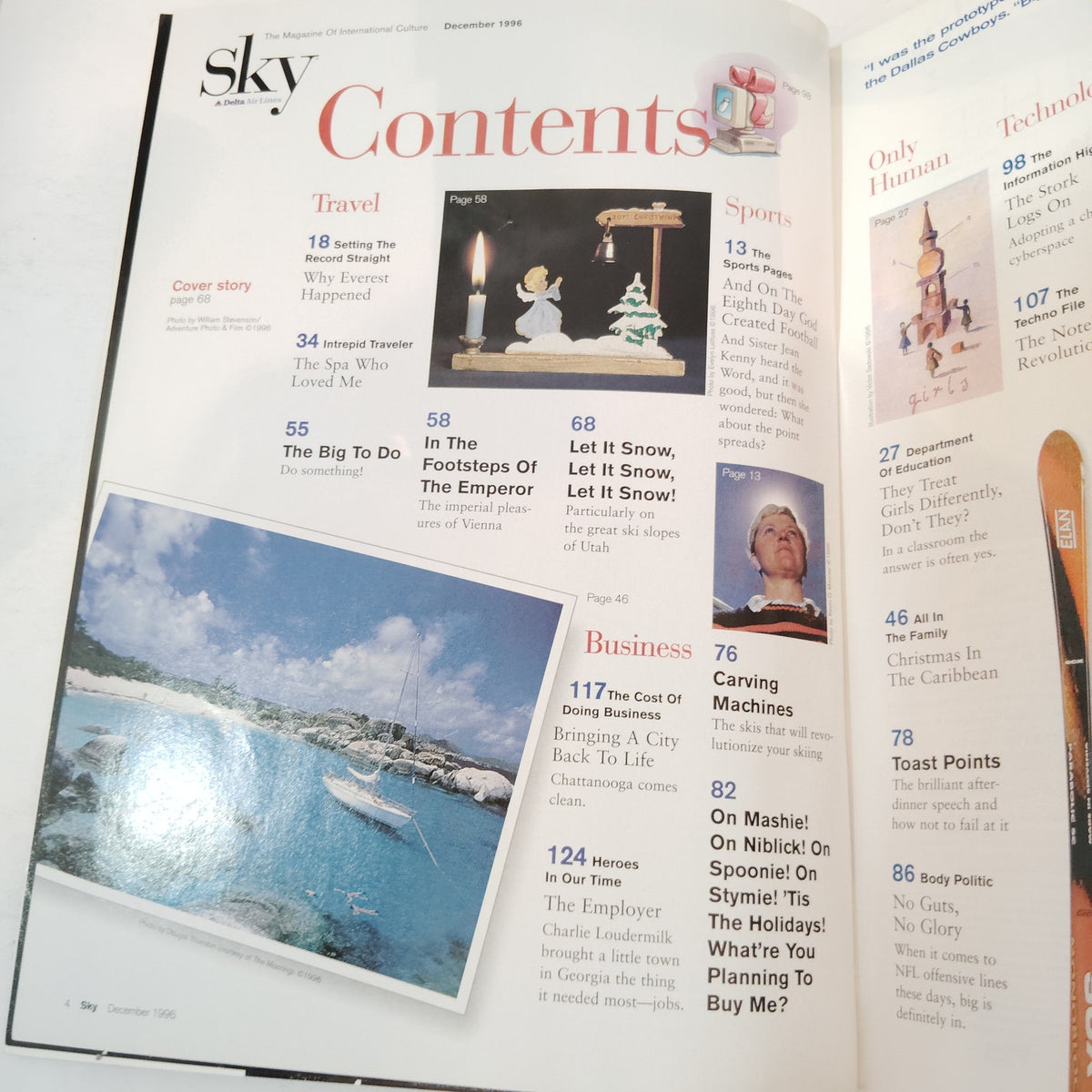 Delta Sky Magazine - December 1996 - Skiing Utah In-Flight Publication