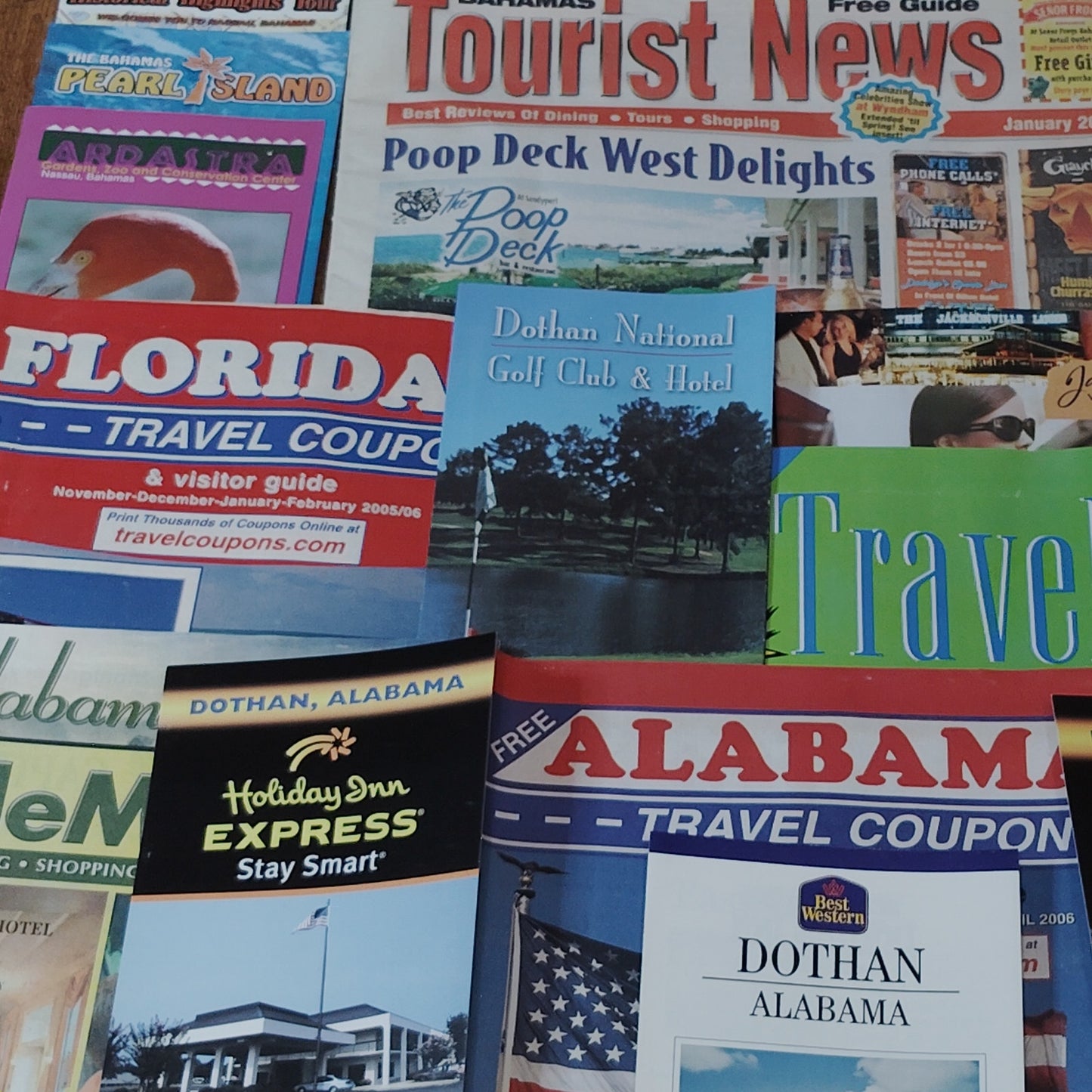 2006 Bahamas & Alabama Travel Ephemera Lot – Brochures, Guides & Souvenirs