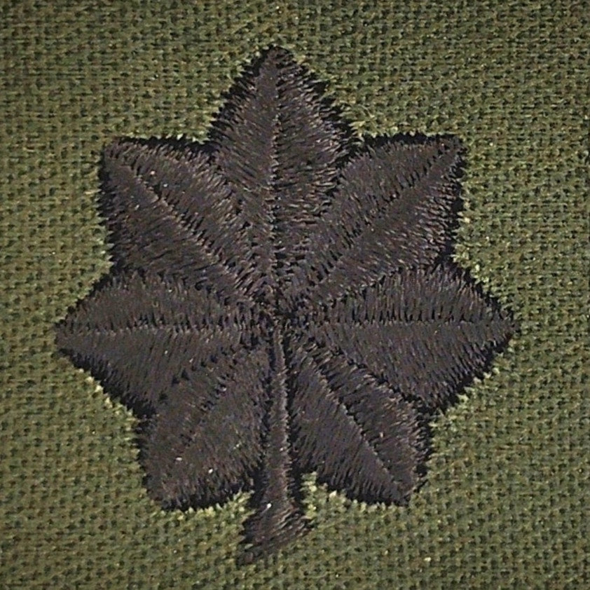 US Army Lieutenant Colonel LTC O‑5 Rank Patch ODG Black TE 1‑1/2" × 1‑3/4"