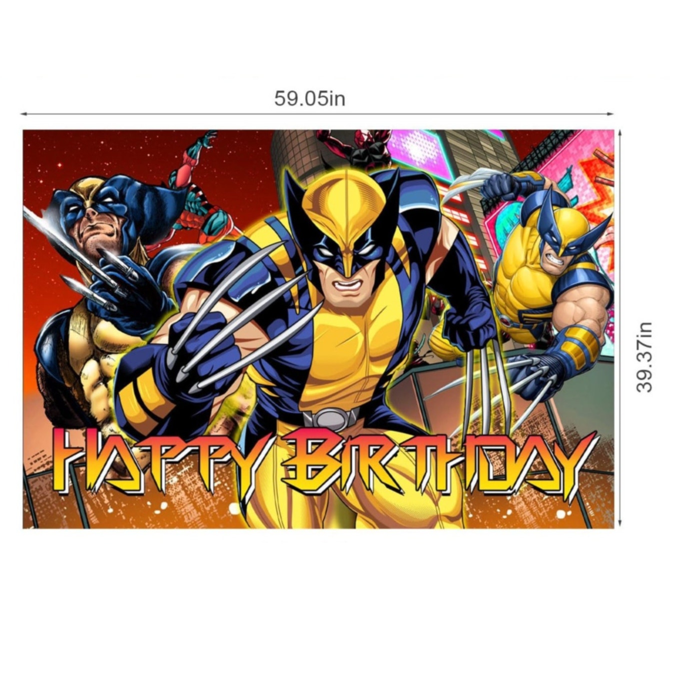 Kids Super-Hero Happy Birthday Banner 3×5 ft Fabric Backdrop Party Decoration