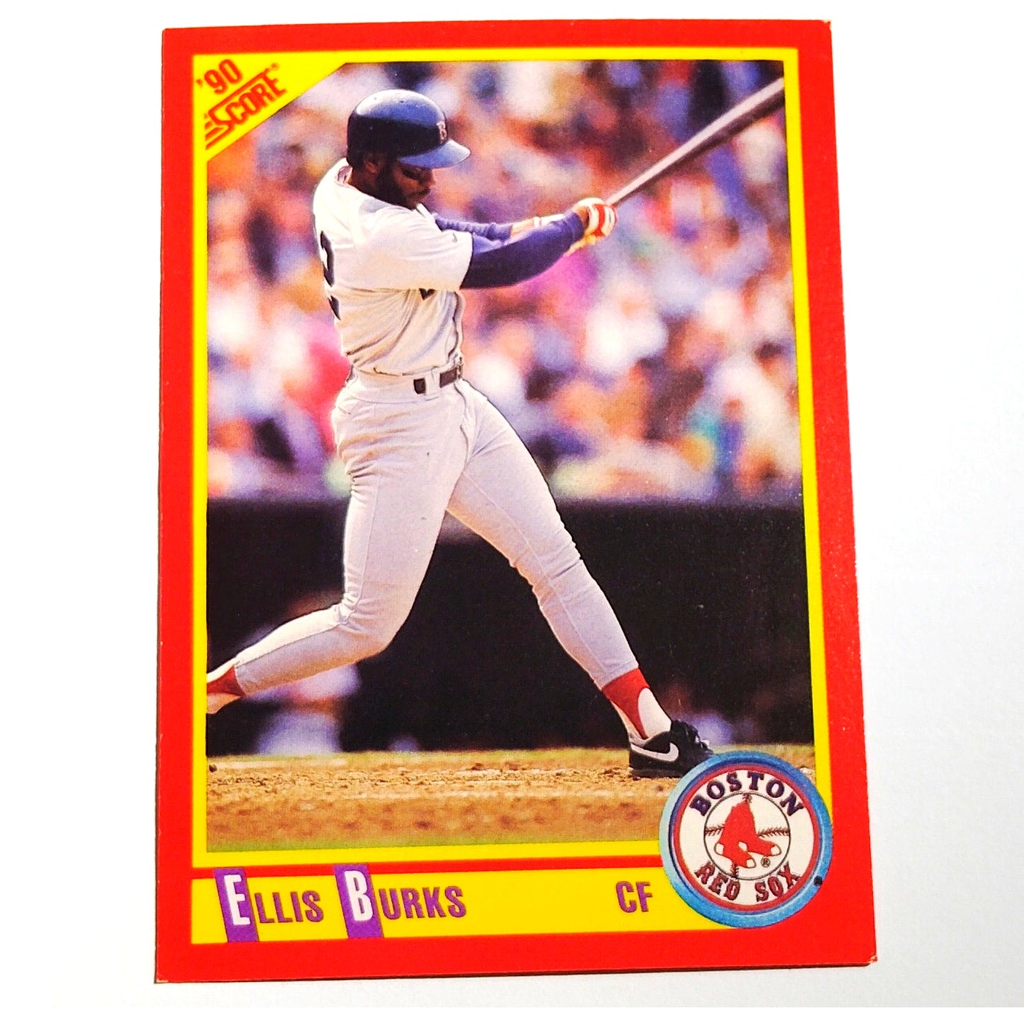 1990 Score Ellis Burks #340 Boston Red Sox Outfielder MLB Baseball EX
