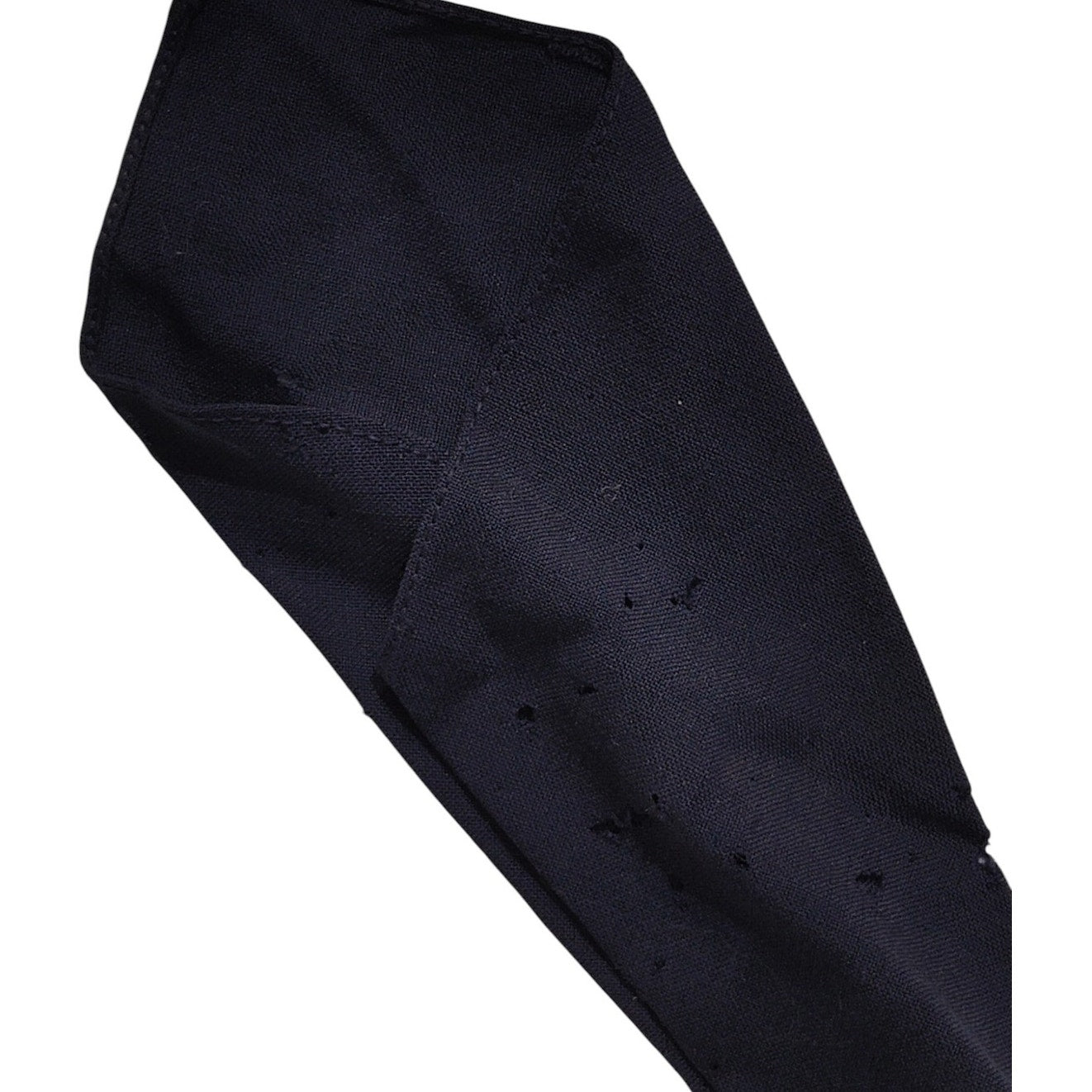 WWII-Era U.S. Navy or Army Enlisted Wool Necktie, Dark Navy Blue, Coarse Weave, Unfinished Ends