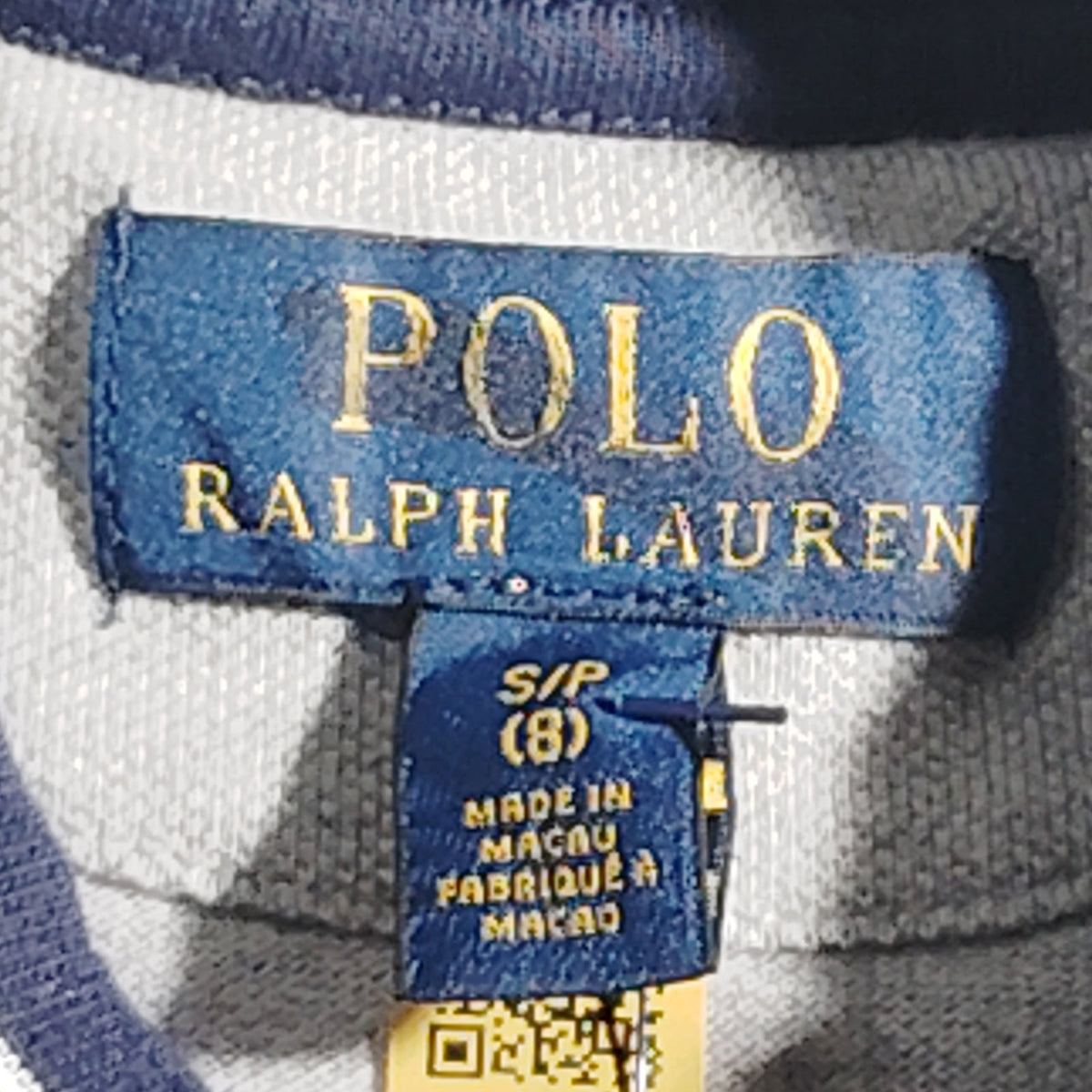 Polo Ralph Lauren Boys Gray Tigers Graphic Baseball Polo Shirt Size 8 Pique