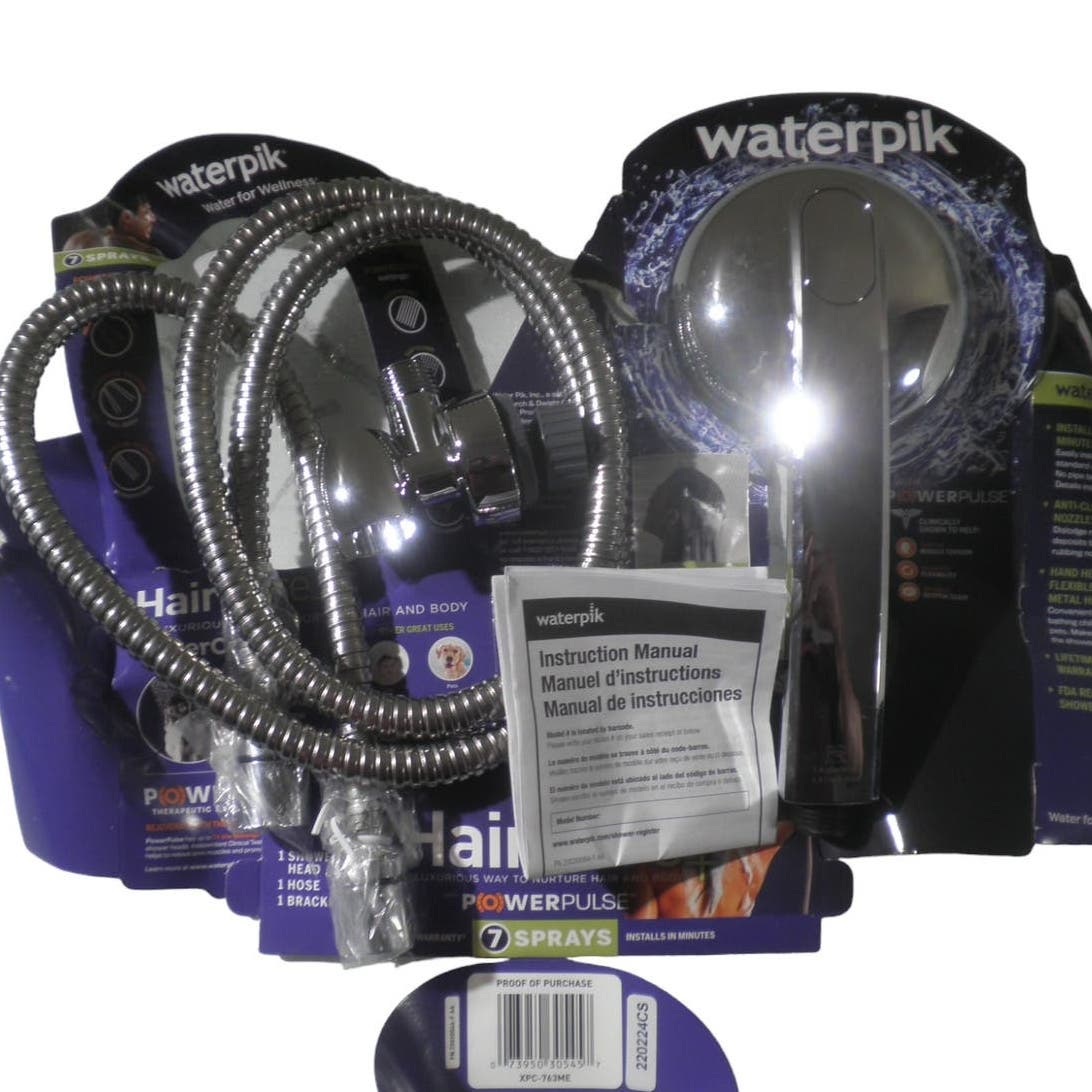 7-Spray Patterns, 1.8 GPM, 4" Wall Mount Adjustable Handheld Shower Head, Chrome