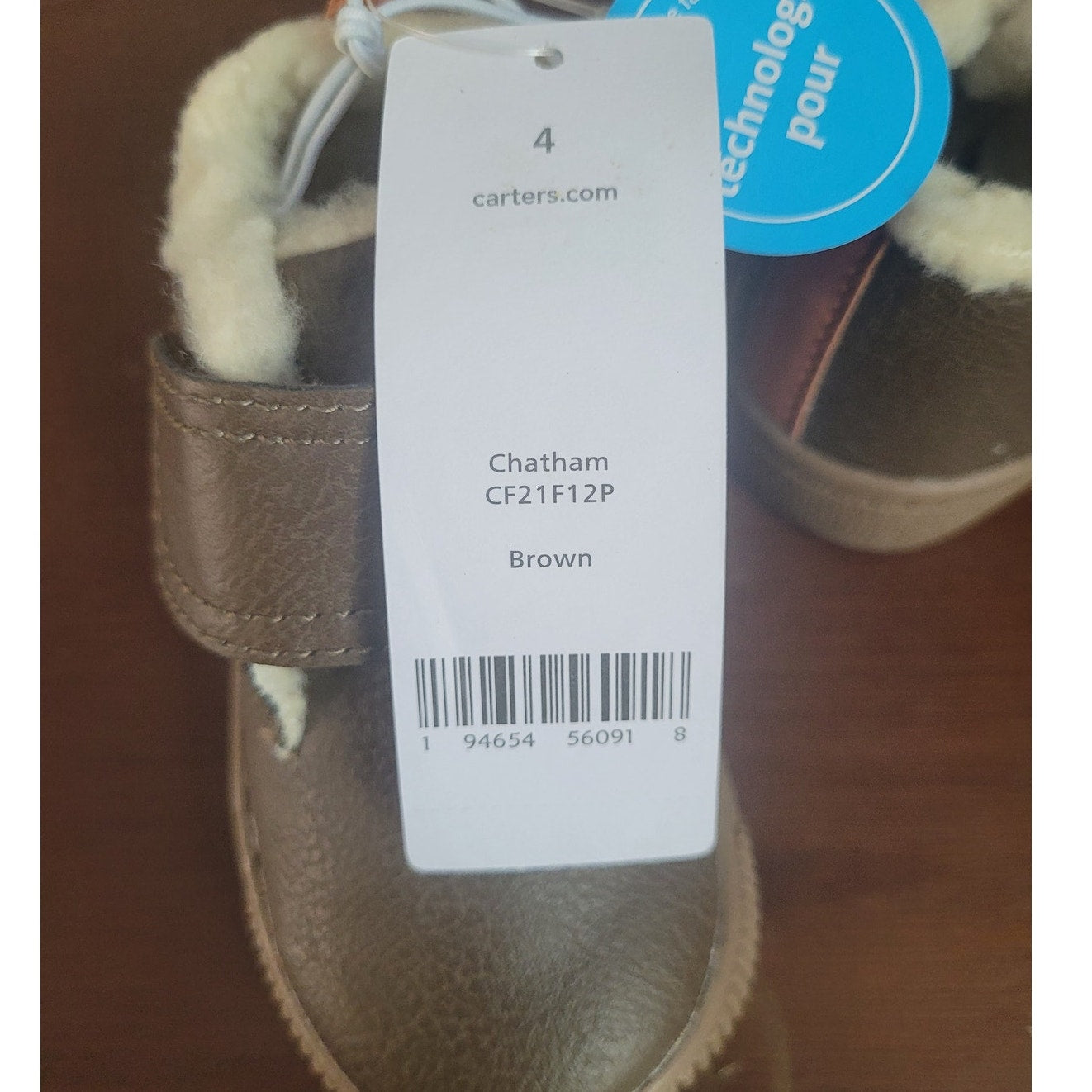 Carter’s Chatham Boot Size 4 Toddler Brown Faux-Suede Hook & Loop Strap CF21F12P